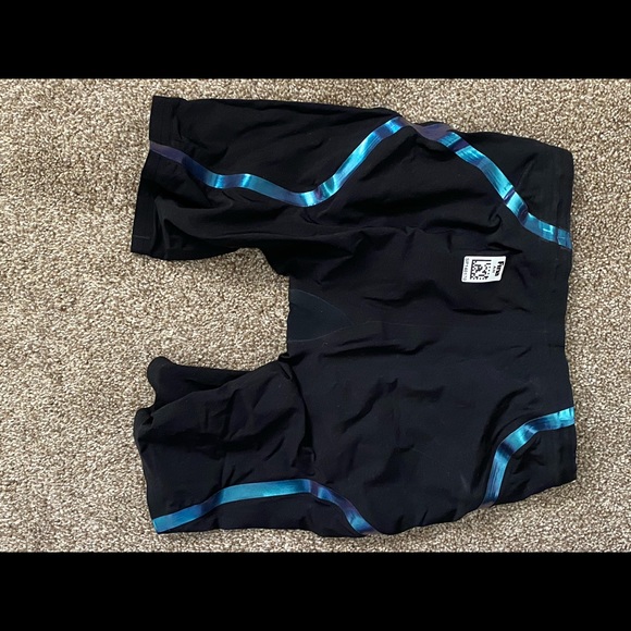🆕 Speedo Fastskin NWOT Racer Regular Waist Jammer – Black/Blue – Mens 28. #0153 - Picture 7 of 11
